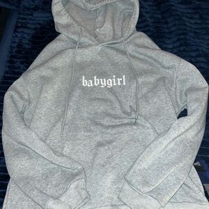SHEIN Gray Babygirl Hoodie